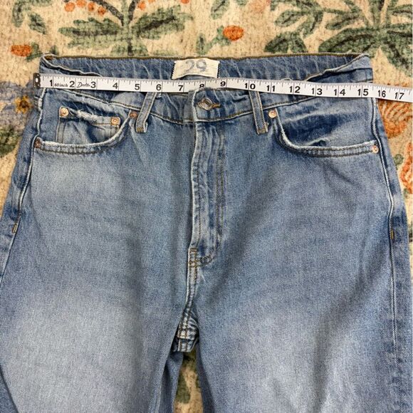 FREE PEOPLE Vixen Cigarette Jeans Vintage Indigo Blue Denim Distressed Size 29 - Picture 4 of 10